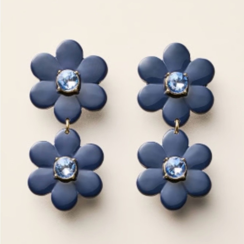 kate spade Navy Blue Flower Earrings